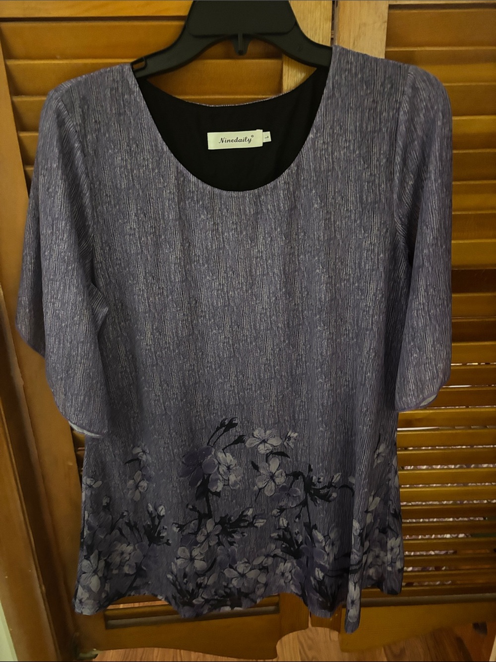 Purple Floral Hem Tunic Top